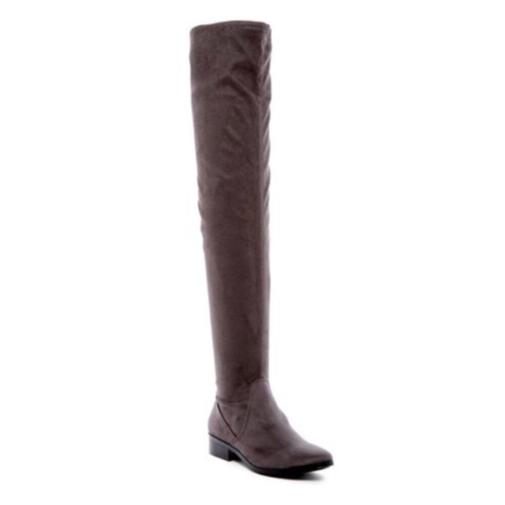 NEW Aldo Thaodda Grey Faux Suede Over The Knee Boots Size 7